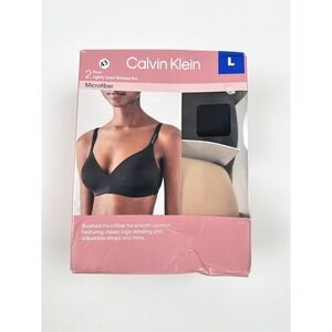 Calvin Klein Lightly Lined Wireless Bra 2-Pack Black Cedar Large